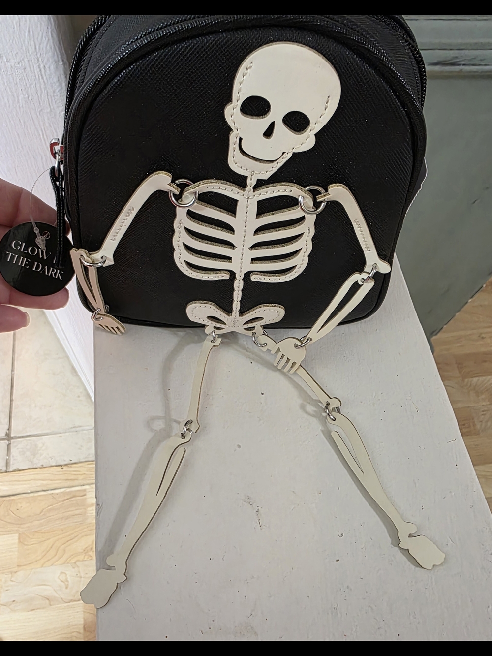 Mini Backpack with Glow-in-the-Dark Skeleton Accent
